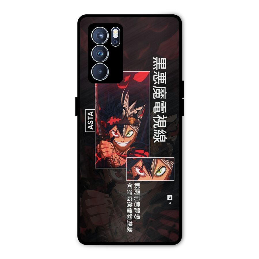 Asta Black Clover Metal Back Case for Oppo Reno6 Pro 5G