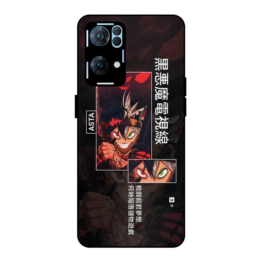 Asta Black Clover Metal Back Case for Oppo Reno7 Pro 5G
