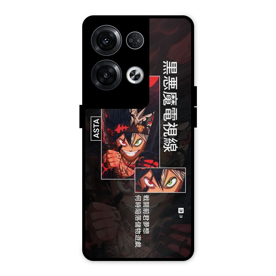 Asta Black Clover Metal Back Case for Oppo Reno8 Pro 5G