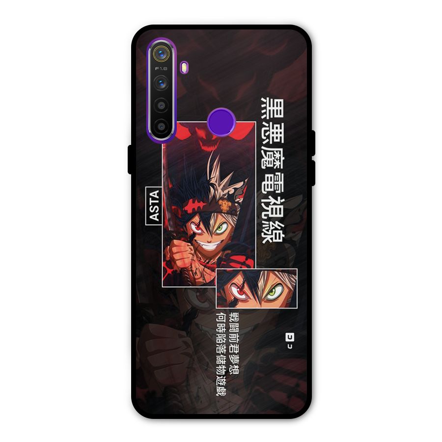 Asta Black Clover Metal Back Case for Realme 5