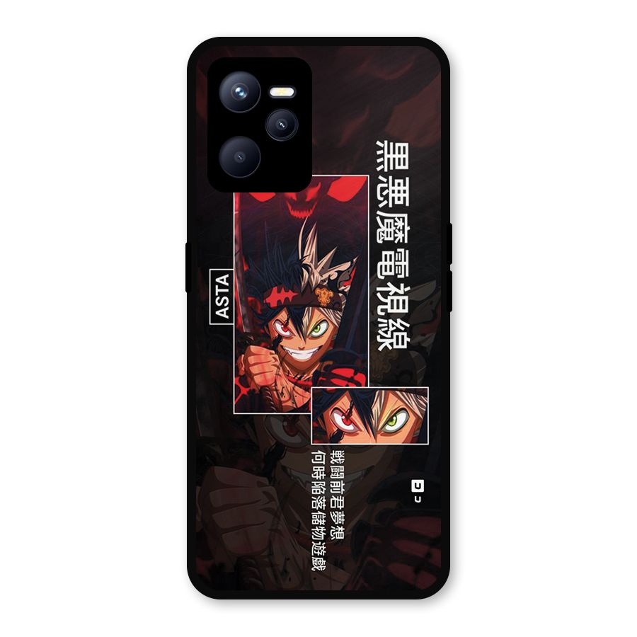 Asta Black Clover Metal Back Case for Realme C35