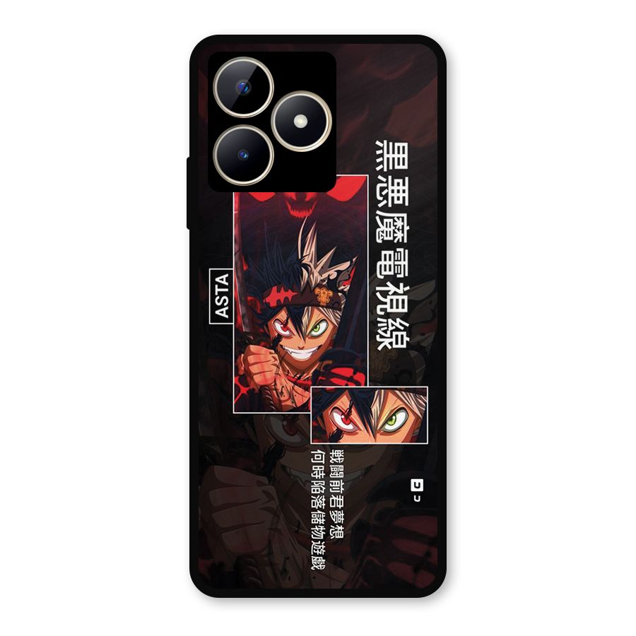 Asta Black Clover Metal Back Case for Realme C53