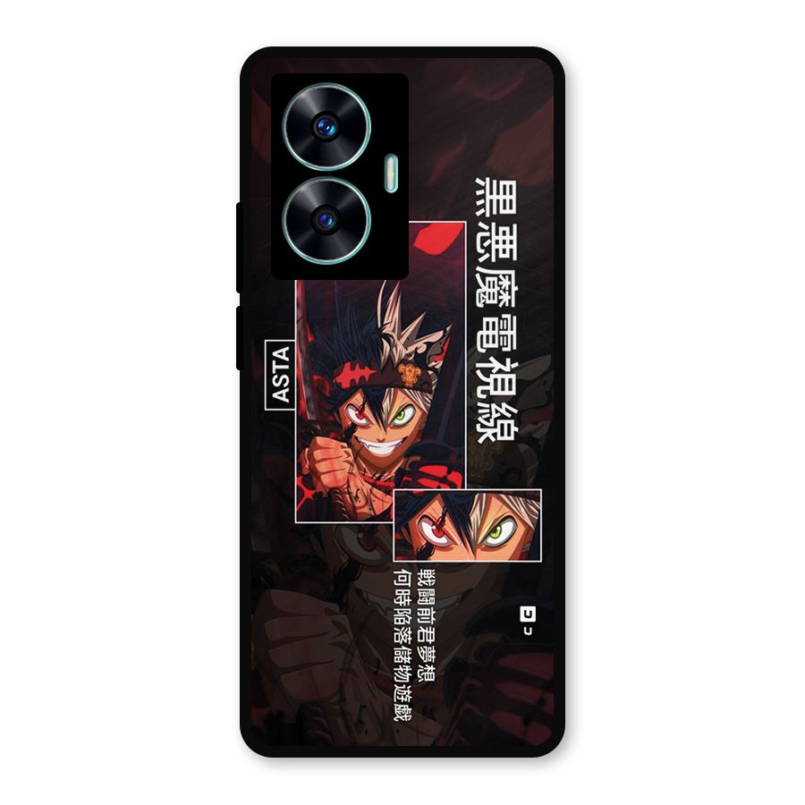 Asta Black Clover Metal Back Case for Realme C55