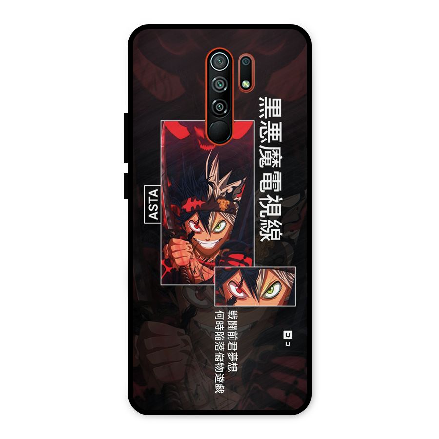 Asta Black Clover Metal Back Case for Redmi 9 Prime