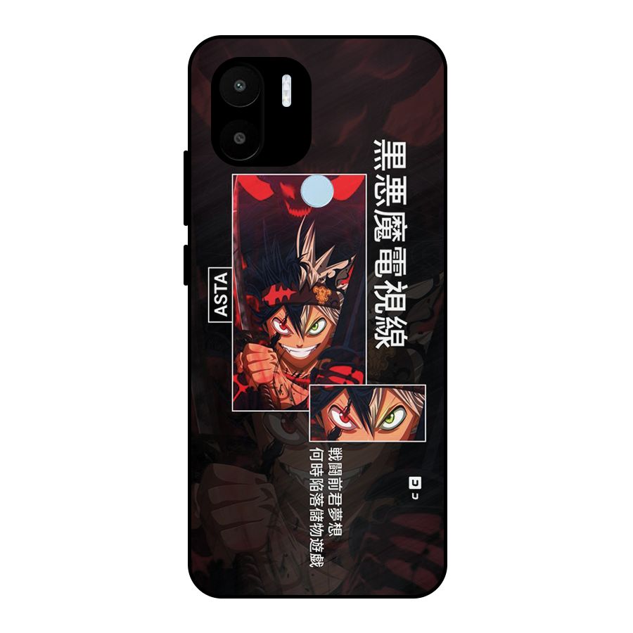 Asta Black Clover Metal Back Case for Redmi A2 Plus