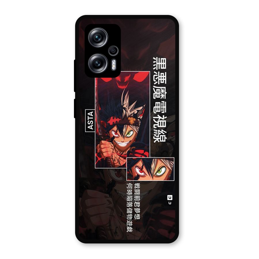 Asta Black Clover Metal Back Case for Redmi K50i