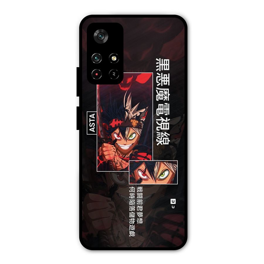 Asta Black Clover Metal Back Case for Redmi Note 11T 5G