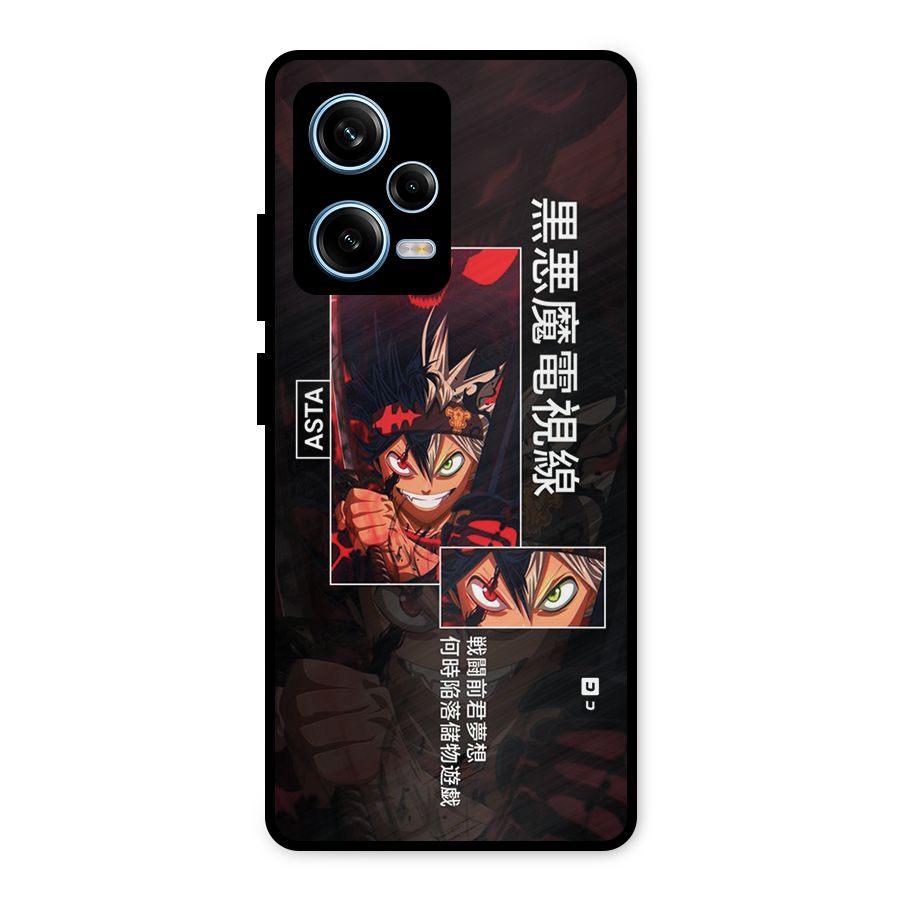 Asta Black Clover Metal Back Case for Redmi Note 12 Pro