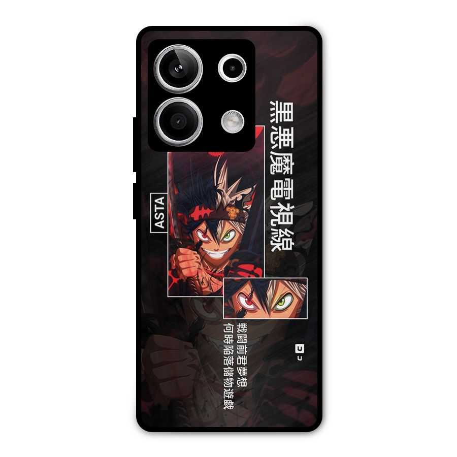 Asta Black Clover Metal Back Case for Redmi Note 13 5G