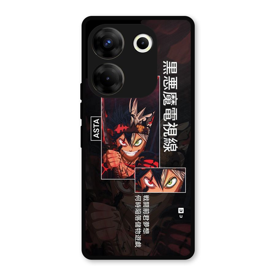 Asta Black Clover Metal Back Case for Tecno Camon 20 Pro