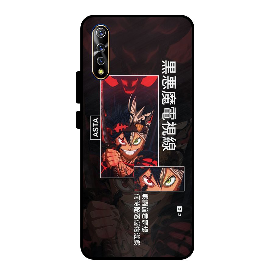 Asta Black Clover Metal Back Case for Vivo S1