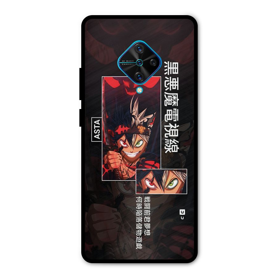 Asta Black Clover Metal Back Case for Vivo S1 Pro