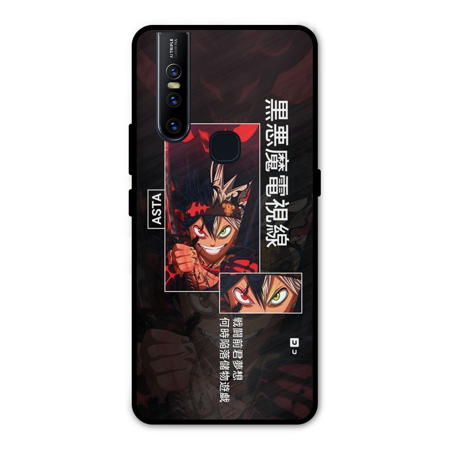 Asta Black Clover Metal Back Case for Vivo V15