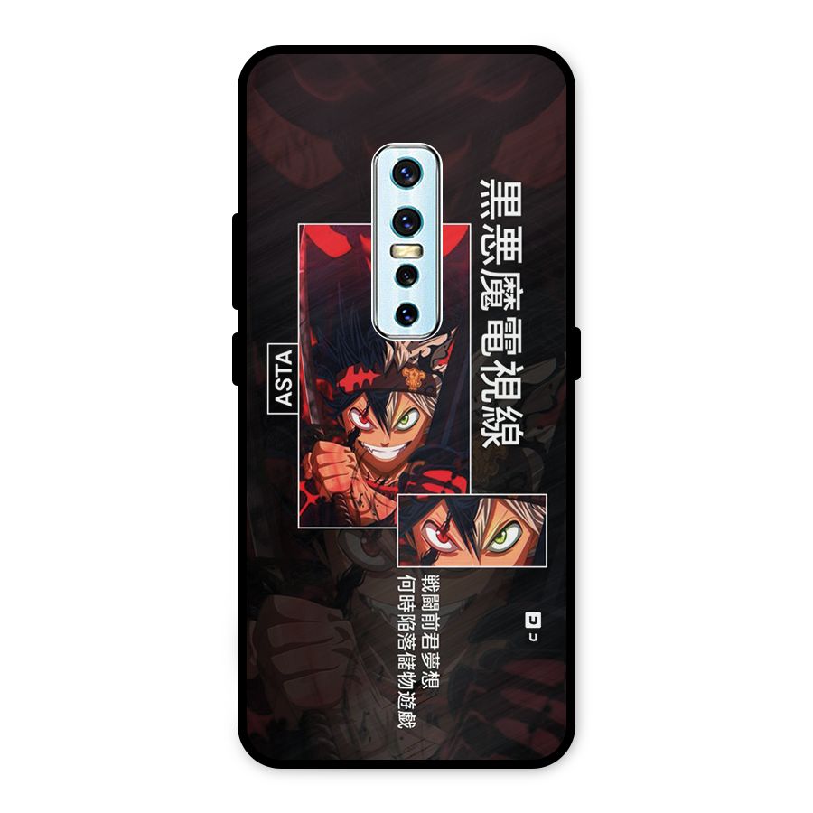 Asta Black Clover Metal Back Case for Vivo V17 Pro