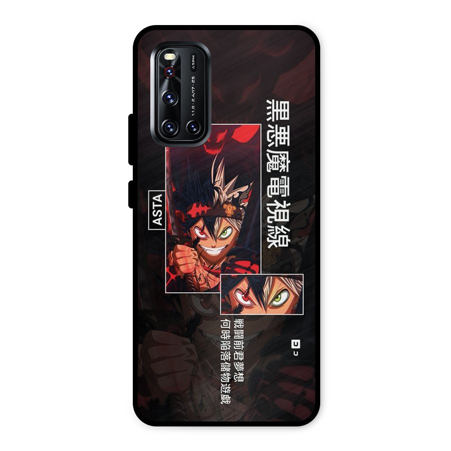 Asta Black Clover Metal Back Case for Vivo V19