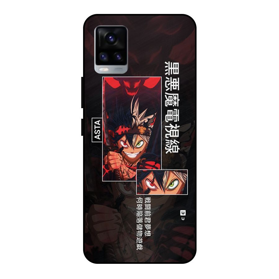 Asta Black Clover Metal Back Case for Vivo V20
