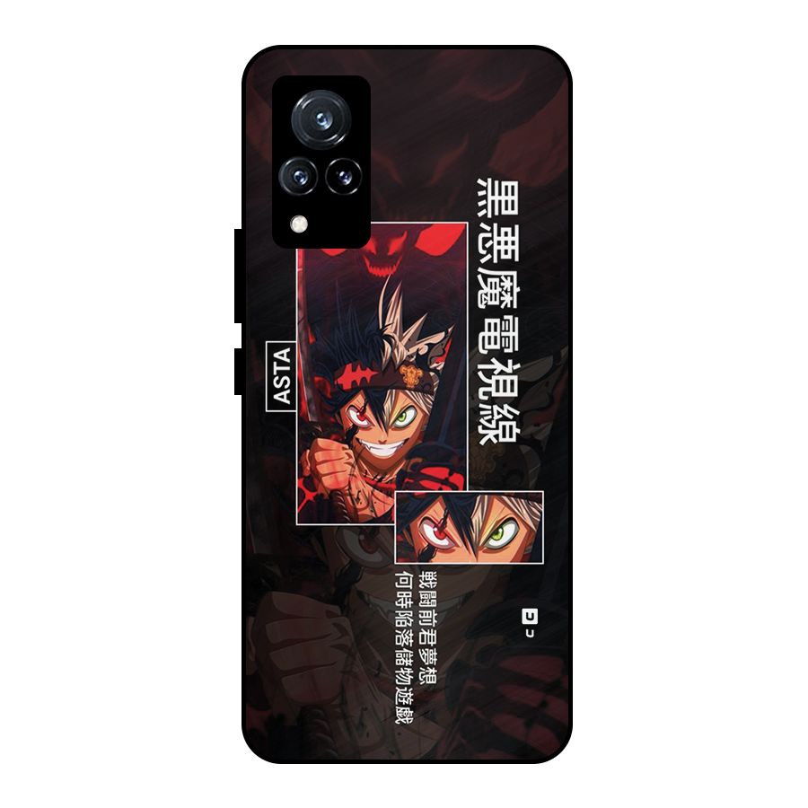 Asta Black Clover Metal Back Case for Vivo V21 5G