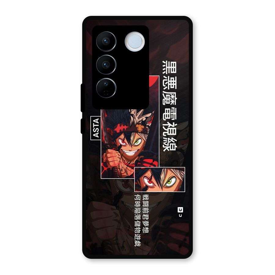 Asta Black Clover Metal Back Case for Vivo V27