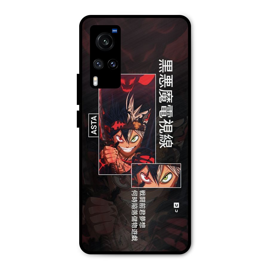 Asta Black Clover Metal Back Case for Vivo X60