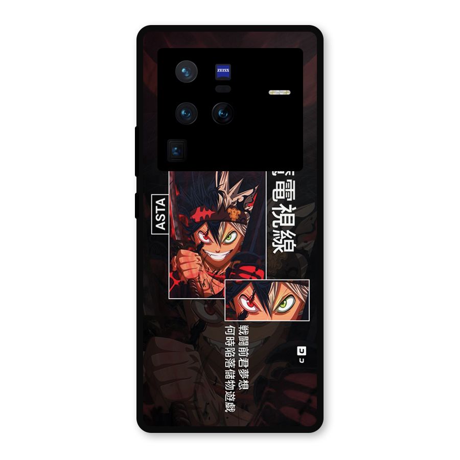 Asta Black Clover Metal Back Case for Vivo X80 Pro
