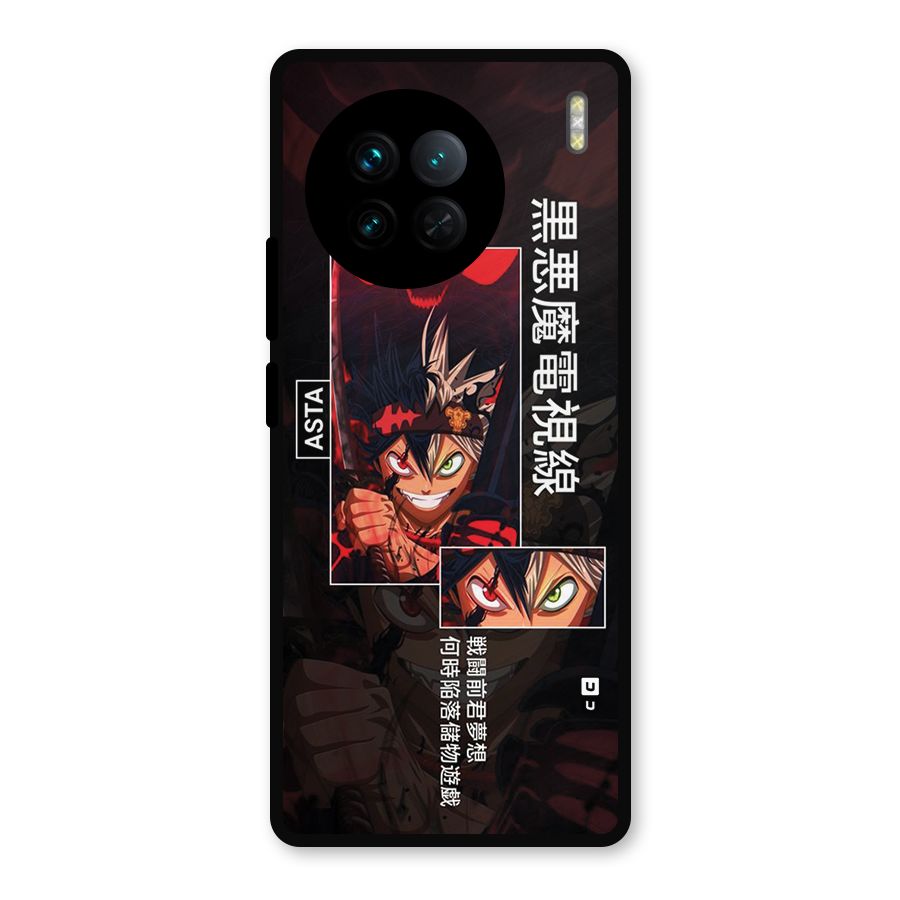 Asta Black Clover Metal Back Case for Vivo X90