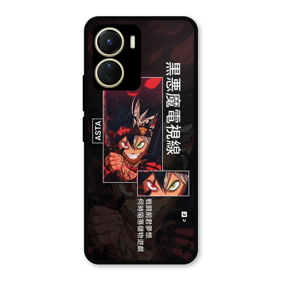 Asta Black Clover Metal Back Case for Vivo Y16