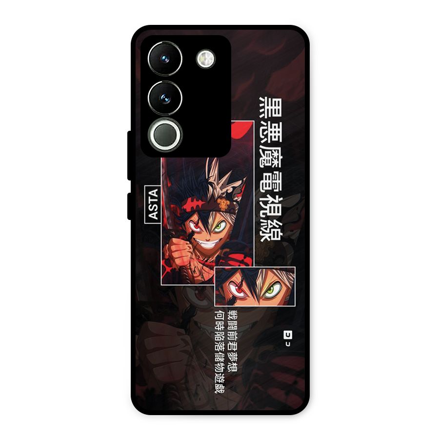 Asta Black Clover Metal Back Case for Vivo Y200
