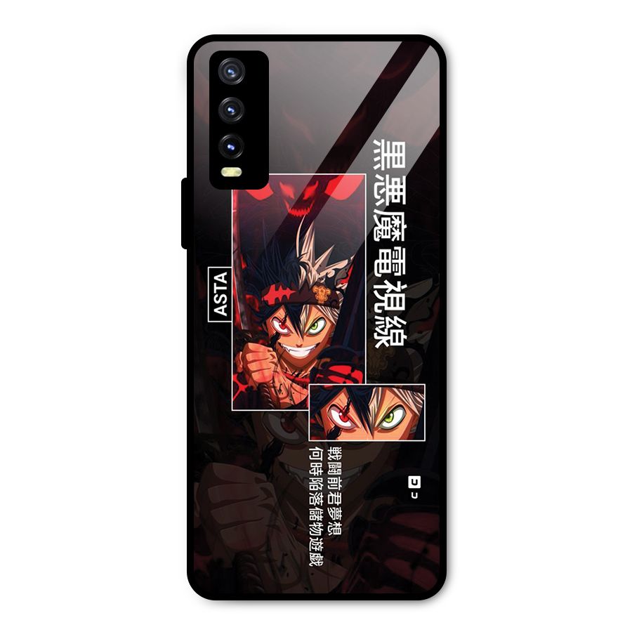 Asta Black Clover Metal Back Case for Vivo Y20g