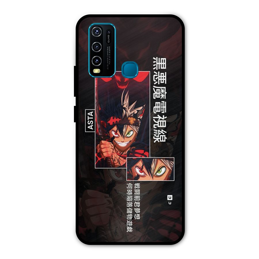 Asta Black Clover Metal Back Case for Vivo Y30