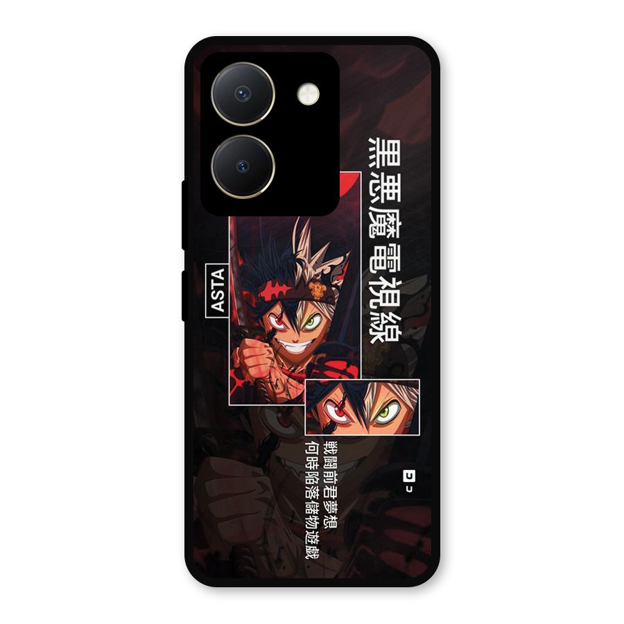 Asta Black Clover Metal Back Case for Vivo Y36