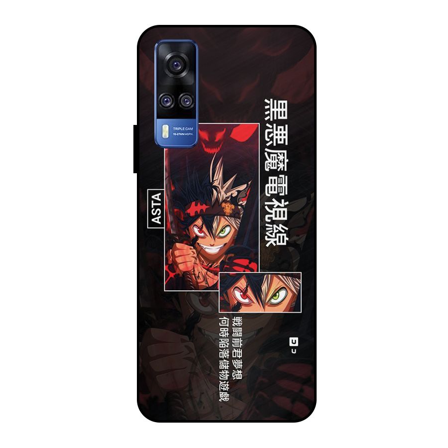 Asta Black Clover Metal Back Case for Vivo Y51