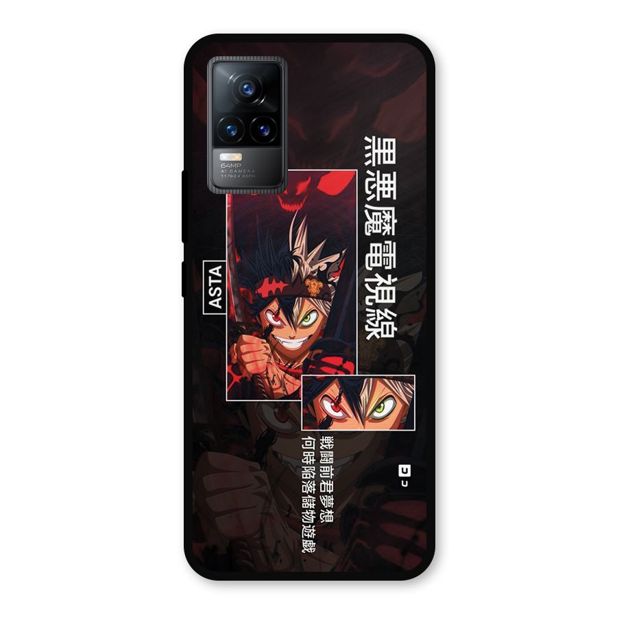 Asta Black Clover Metal Back Case for Vivo Y73