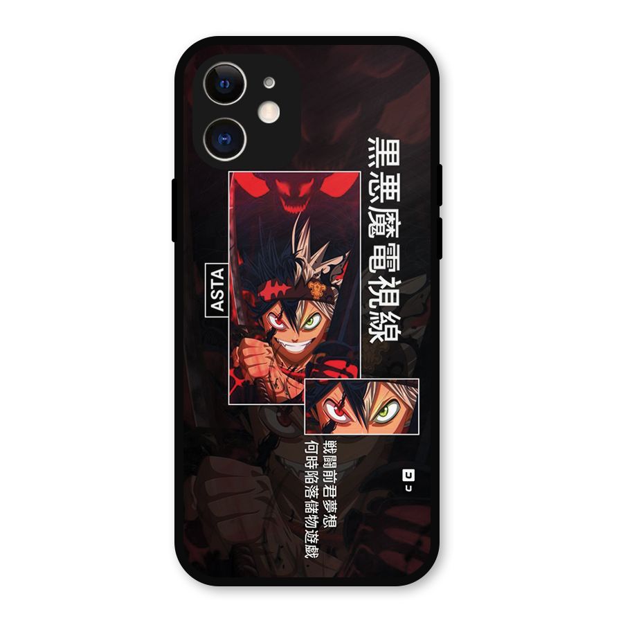 Asta Black Clover Metal Back Case for iPhone 12