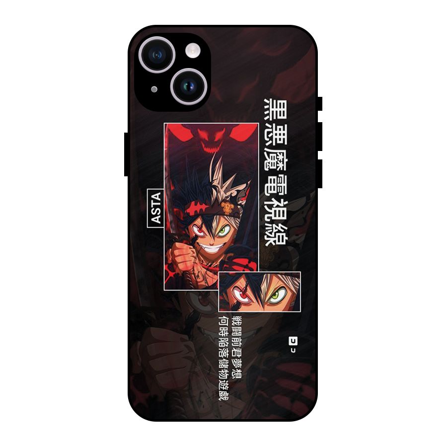 Asta Black Clover Metal Back Case for iPhone 14 Plus