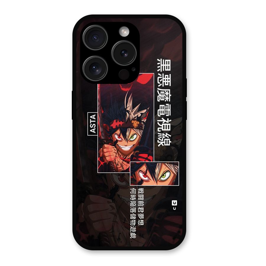 Asta Black Clover Metal Back Case for iPhone 15 Pro