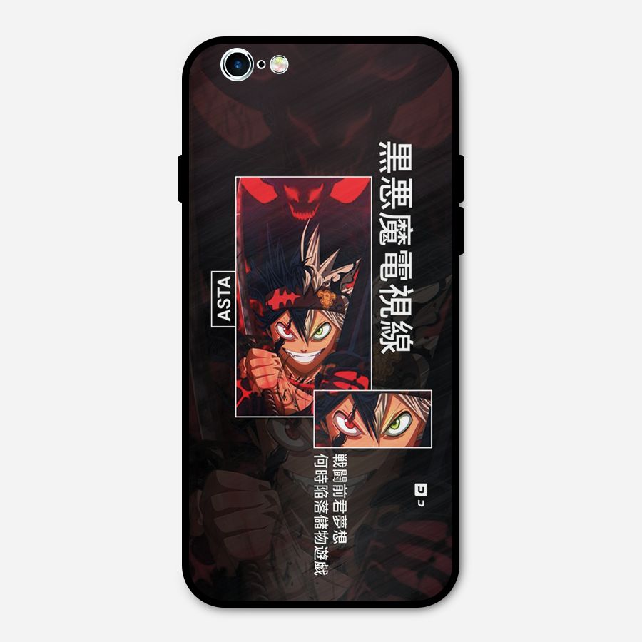 Asta Black Clover Metal Back Case for iPhone 6 6s