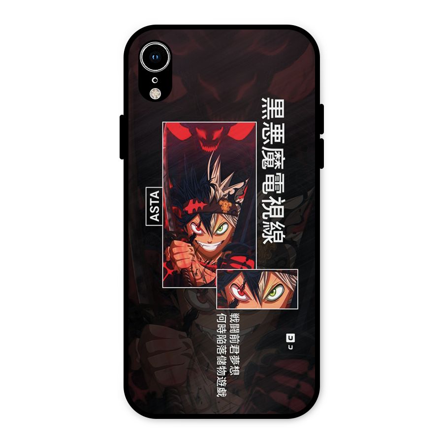 Asta Black Clover Metal Back Case for iPhone XR