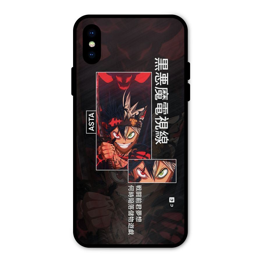 Asta Black Clover Metal Back Case for iPhone XS