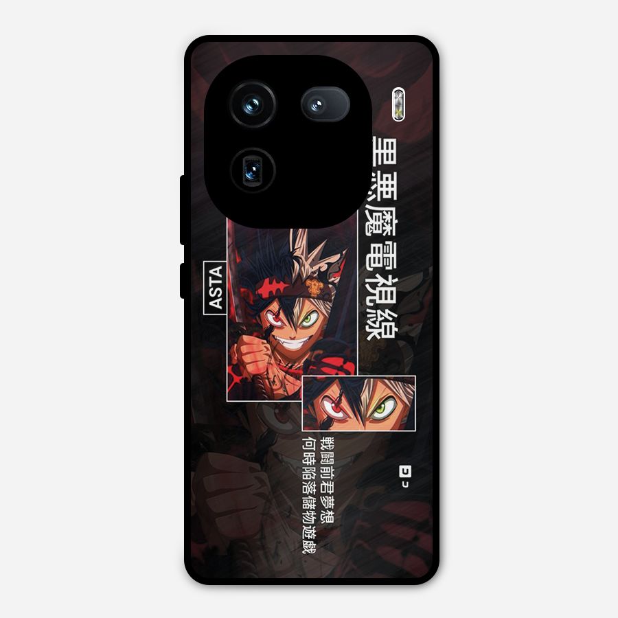 Asta Black Clover Metal Back Case for iQOO 12