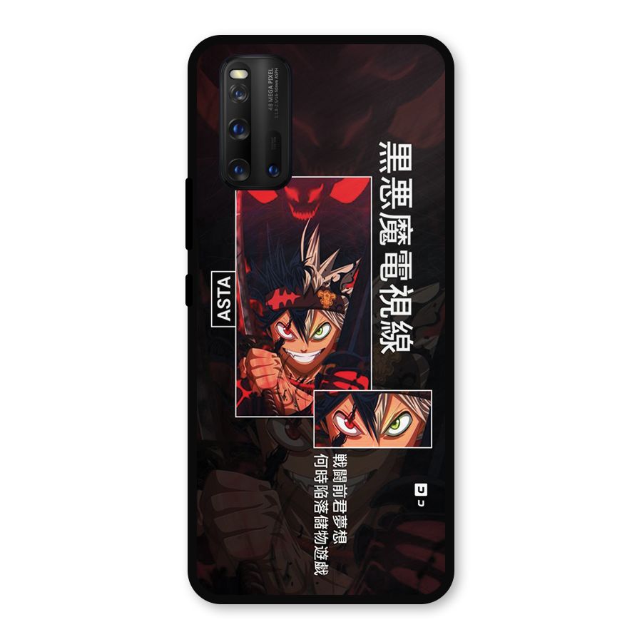 Asta Black Clover Metal Back Case for iQOO 3