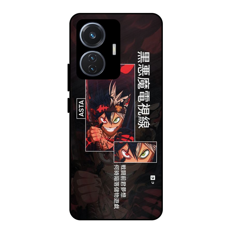 Asta Black Clover Metal Back Case for iQOO Z6 44W