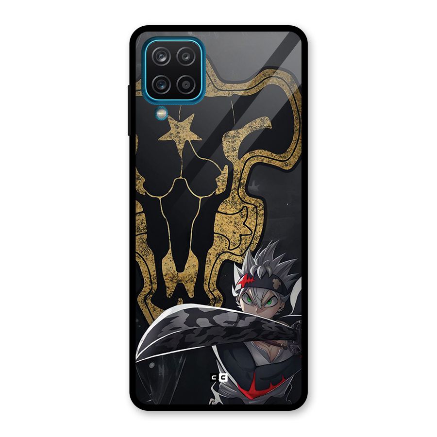 Asta With Black Bulls Glass Back Case for Galaxy A12