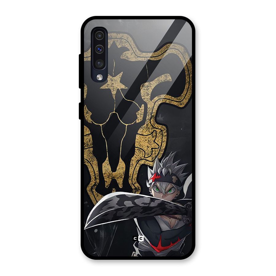 Asta With Black Bulls Glass Back Case for Galaxy A50