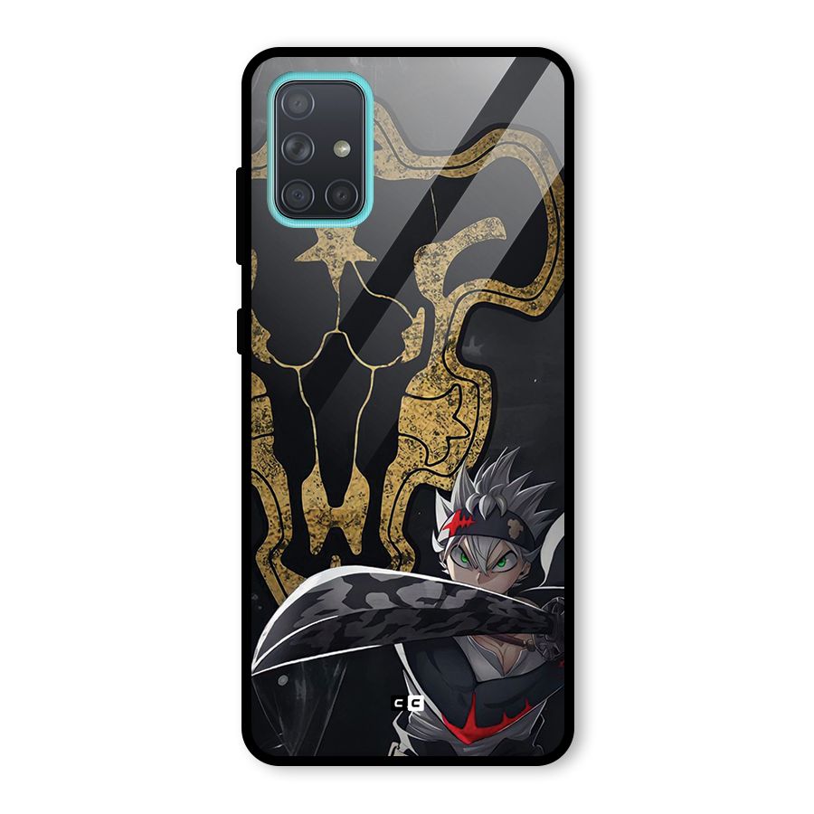 Asta With Black Bulls Glass Back Case for Galaxy A71