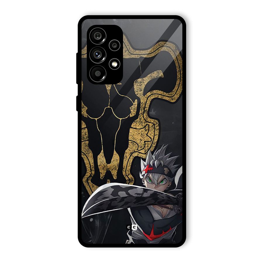 Asta With Black Bulls Glass Back Case for Galaxy A73 5G