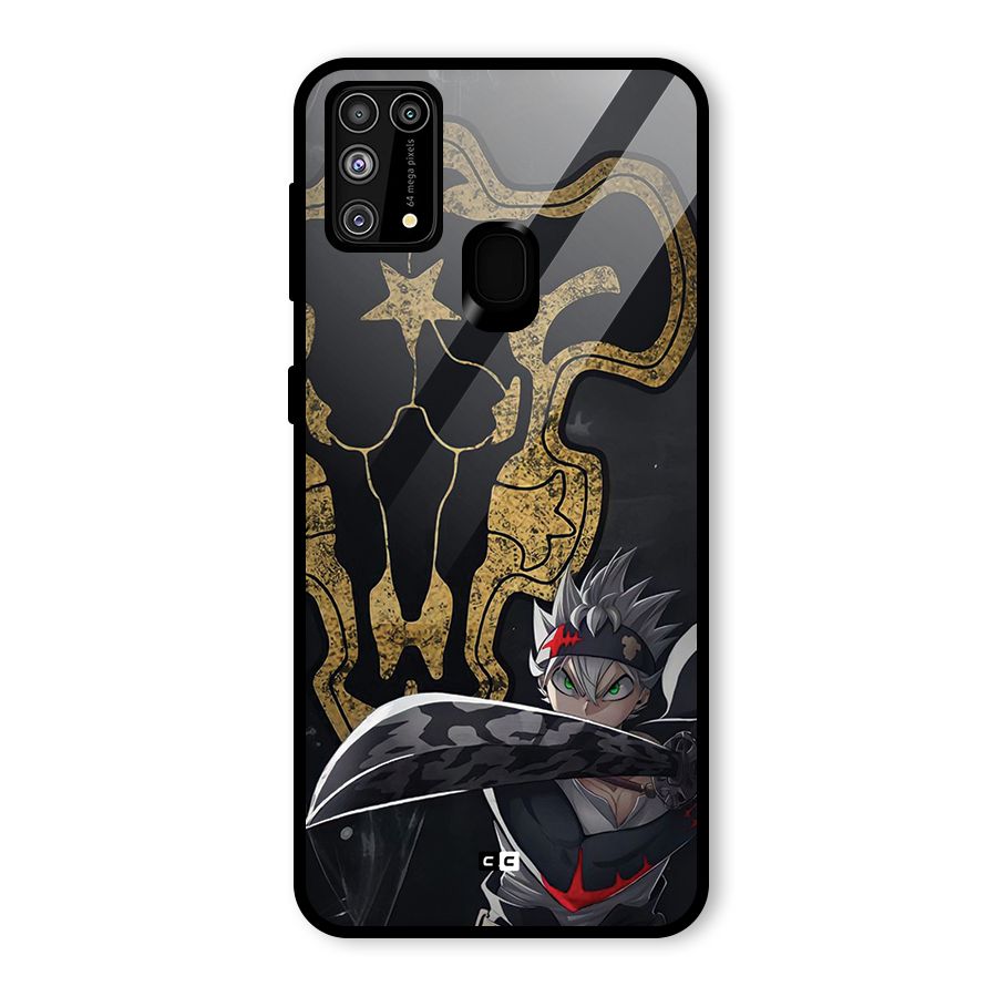Asta With Black Bulls Glass Back Case for Galaxy F41