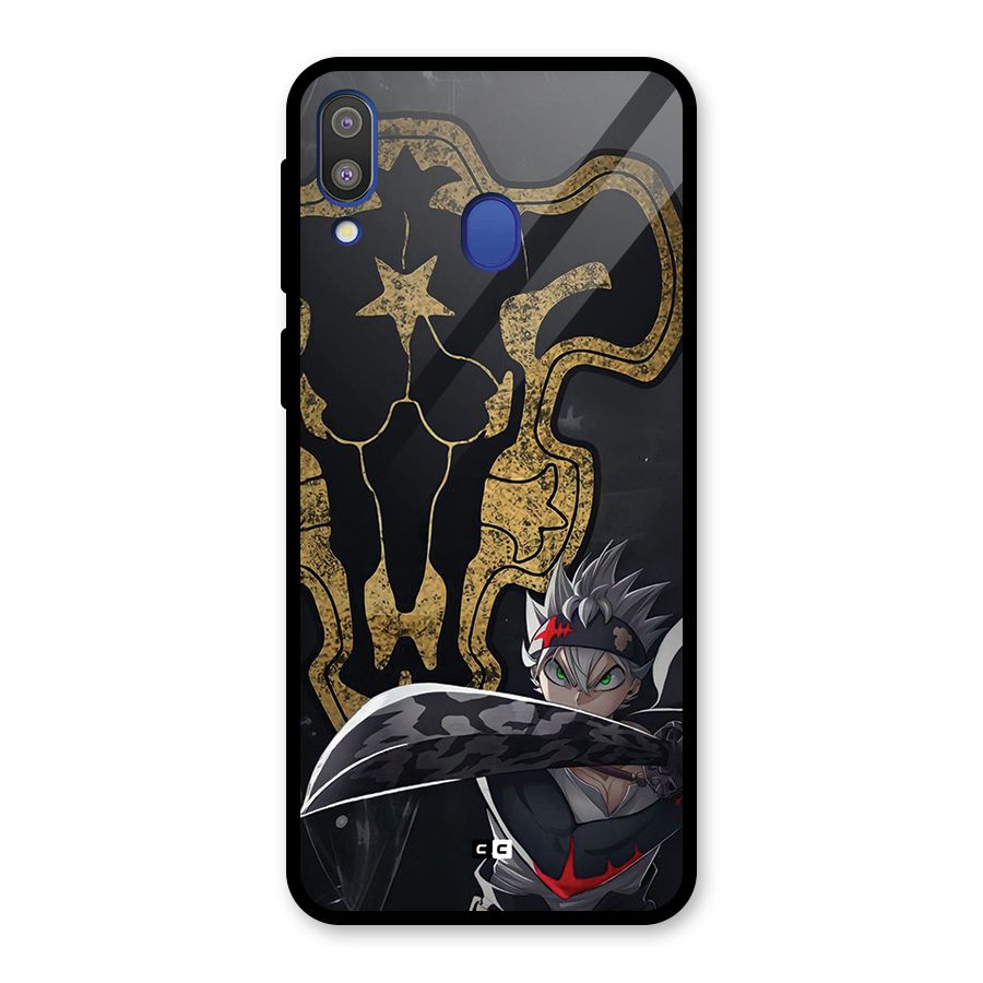 Asta With Black Bulls Glass Back Case for Galaxy M20