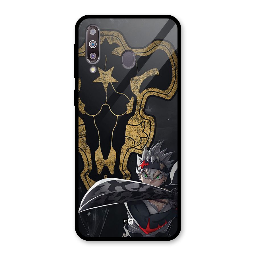 Asta With Black Bulls Glass Back Case for Galaxy M30