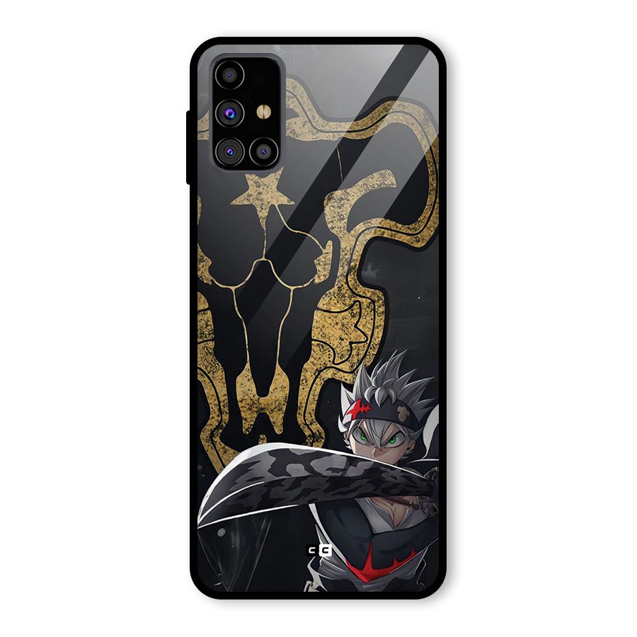 Asta With Black Bulls Glass Back Case for Galaxy M31s