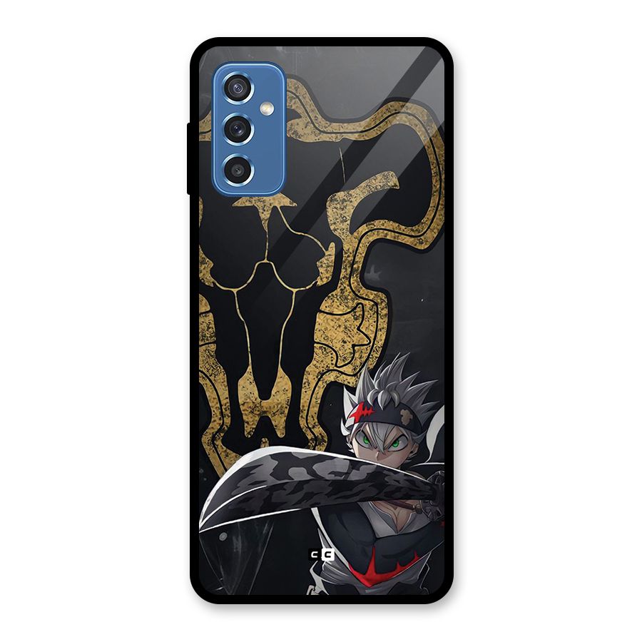 Asta With Black Bulls Glass Back Case for Galaxy M52 5G
